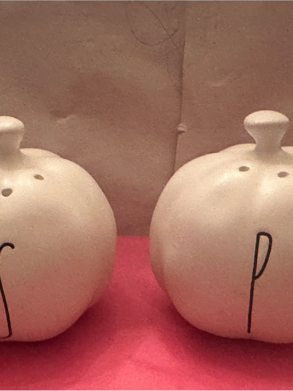 Rae Dunn Cream Ceramic Salt & Pepper Shakers with Black Letters